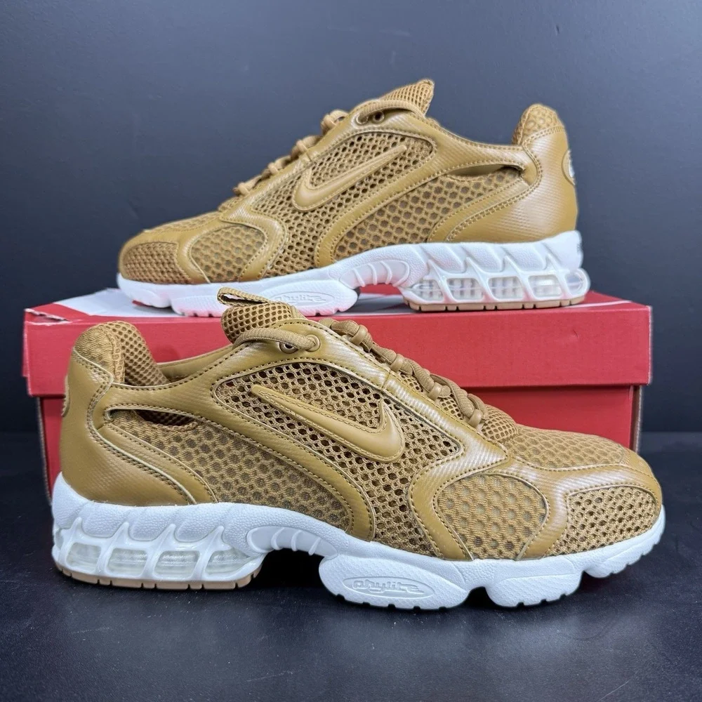 Nike Air Zoom Spiridon Cage 2 Men's Size 11 Wheat/White-Sail HQ3552-799 Sneakers